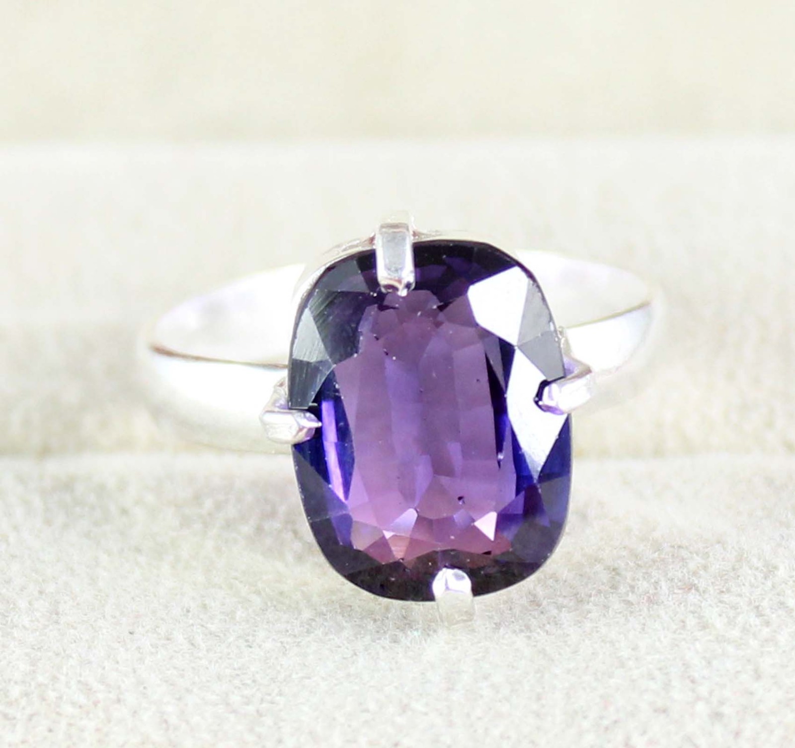 Gemstone Engagement Ring Natural Cushion Boysenberry Sapphire 11.30 Ct Certified
