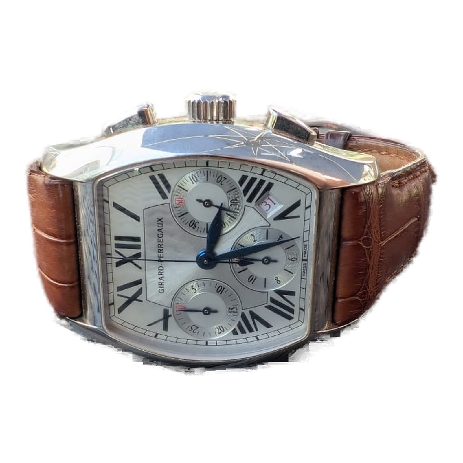 Girard-Perregaux Richeville Automatic Chronograph 27650 Steel 37mm White Dial