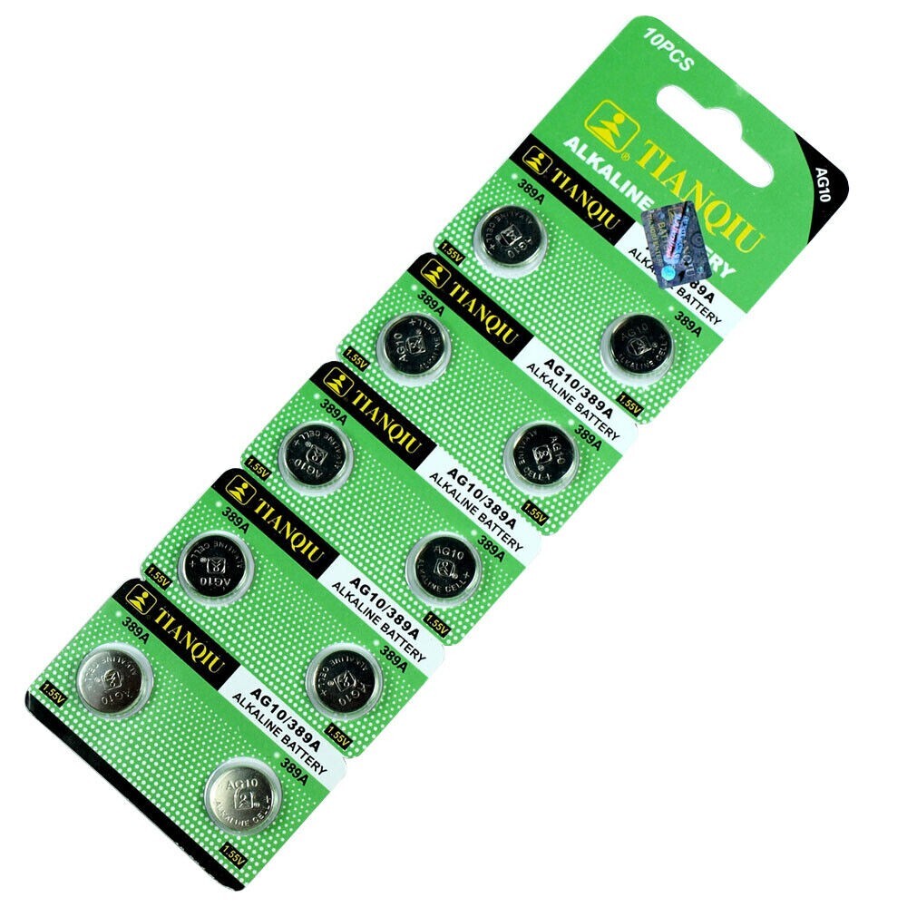 Pack of 10 Bulova Accutron 218 Batteries AG10, Replacement to Energizer 344