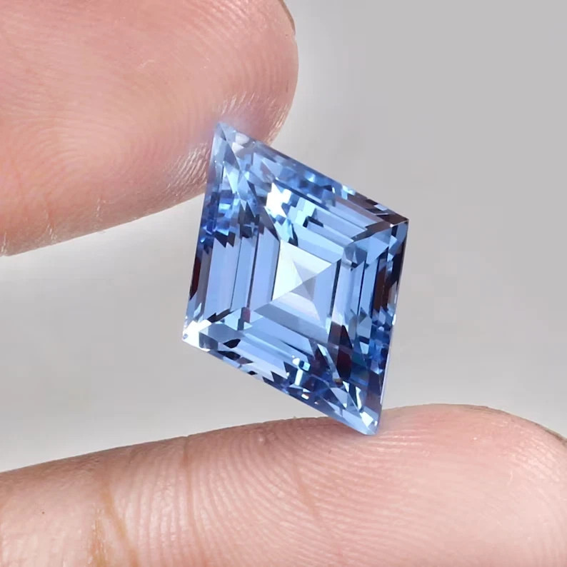 Rare Natural 10 Ct+ FL Ceylon Blue Sapphire Fancy Cut Loose Certified Gemstone