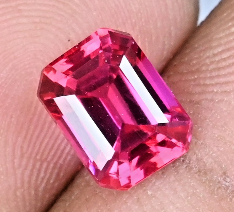 3.45Ct Natural Myanmar Red-Pink Spinel Emerald Certified Flawless Loose Gemstone