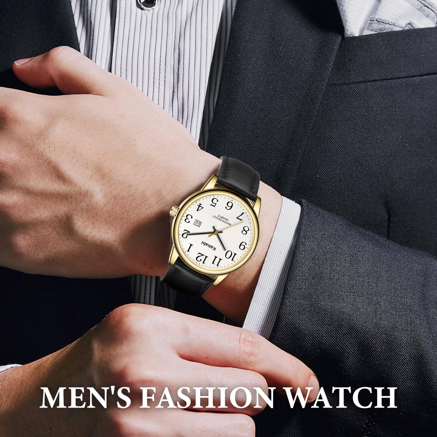 Watch for Men, Easy Reader Unisex Analog Quartz Waterproof Wristwatch with Date