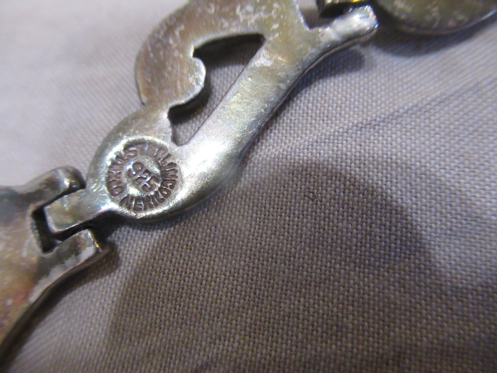 Vintage Mexico Sterling Silver Taxco Heavy Swirl Link Necklace & BRACELET 140g