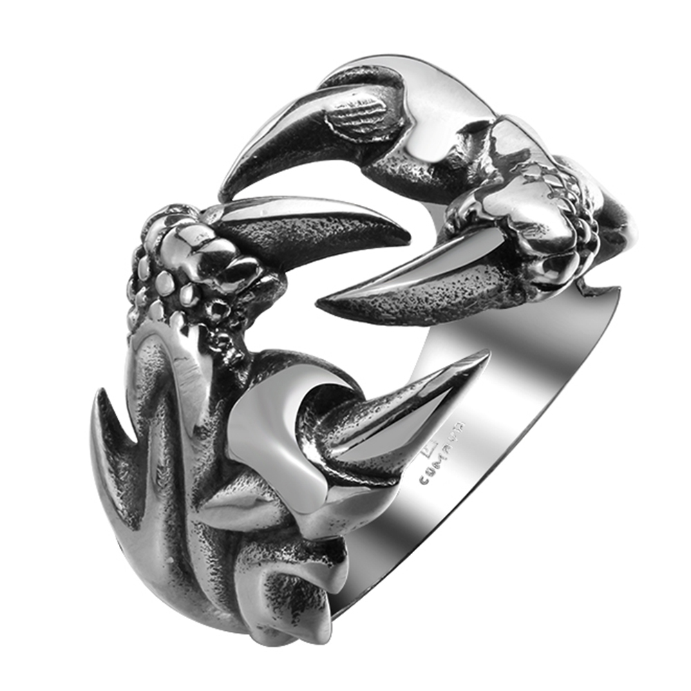 Stainless Steel Antique Gothic Biker Tribal Ring Black Men’s Unisex Claws B189