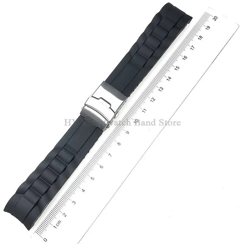 Silicone Watch Strap 16mm 18mm 20mm 22mm 24mm 26mm for Men Women Curved End