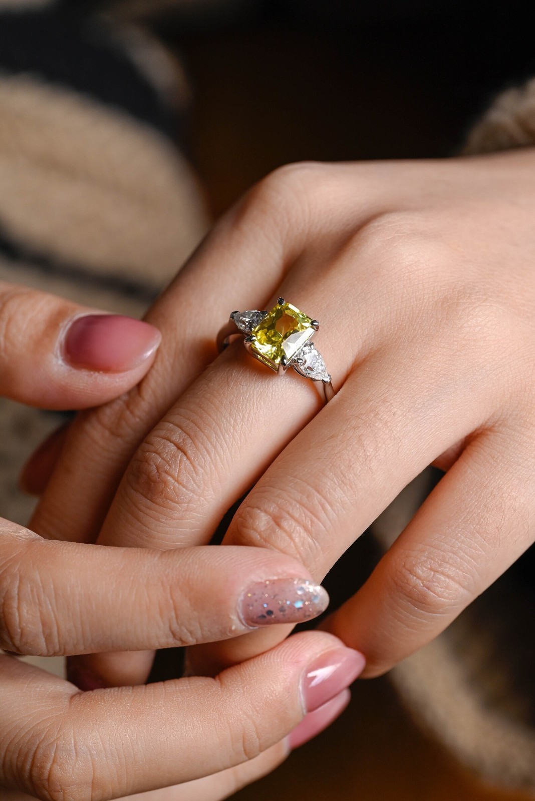 2.50 Ct Emerald Cut Yellow Sapphire Diamond Wedding Ring 14K Solid White Gold 5