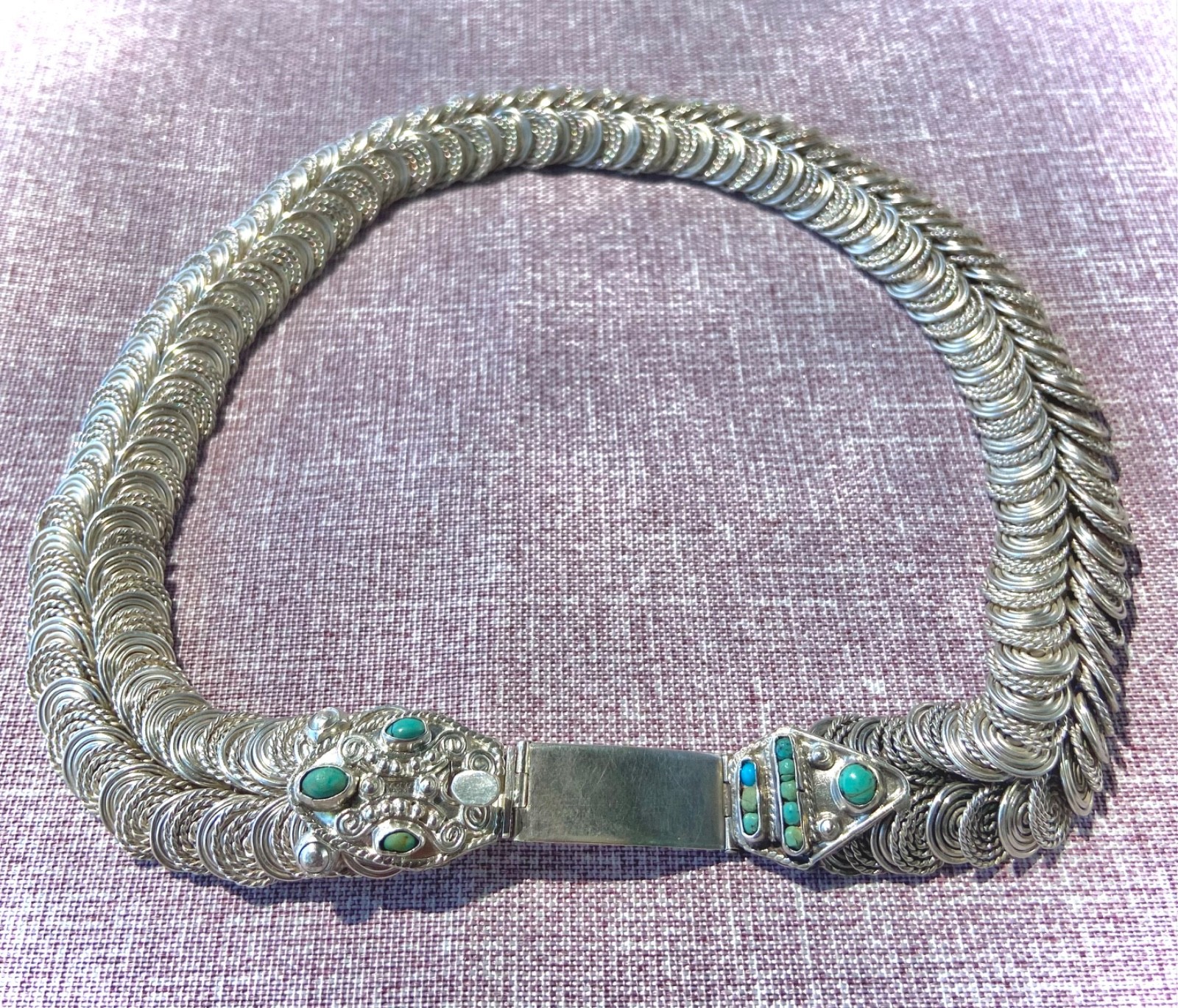Vintage MATL Matilde Poulat Mexican Sterling Silver Cleopatra Choker Necklace