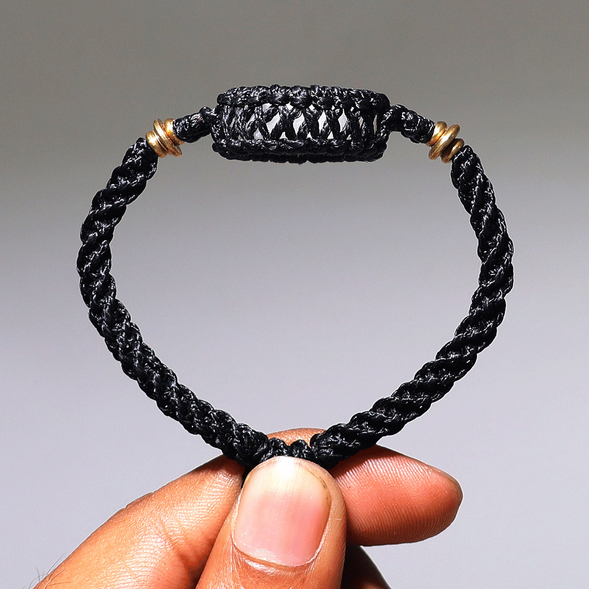 Blue Fire Rainbow Moonstone Macramé Bracelet – Handmade Lunar Glow Wrist Jewelry