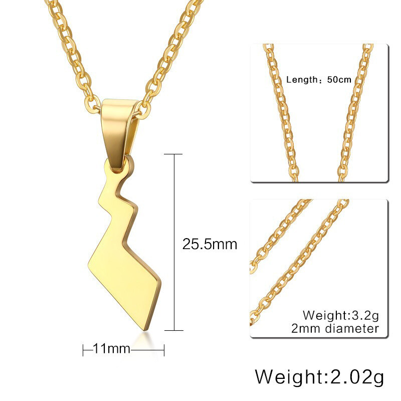 25.5CM Stainless Steel Lightning Tail Pendant Mens And Womens Universal Necklace