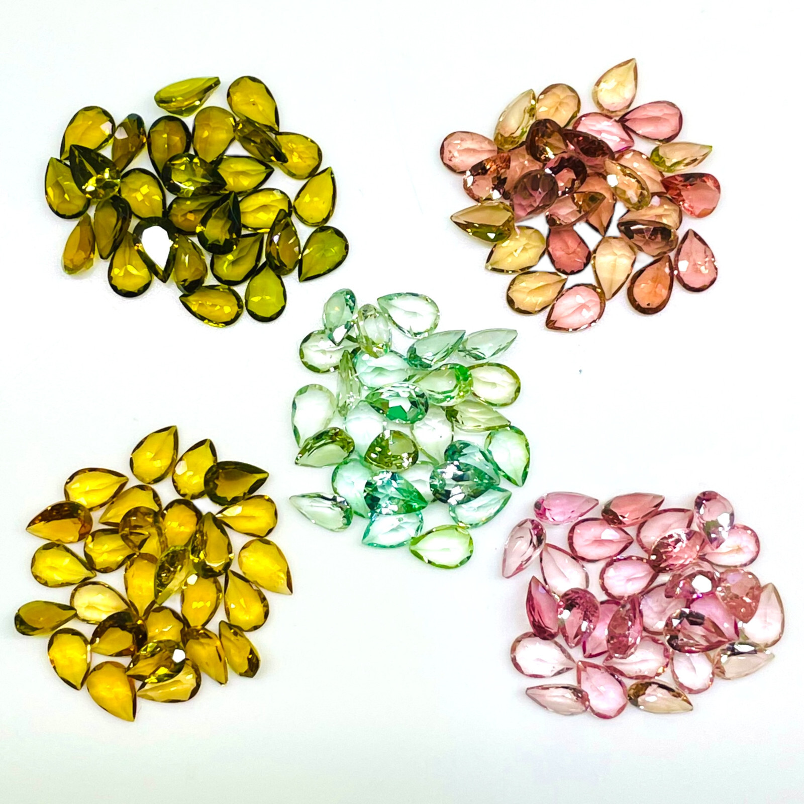 VVS 15 Pcs Natural Multi Tourmaline 6x4mm Pear Cut Top Quality Loose Gemstones
