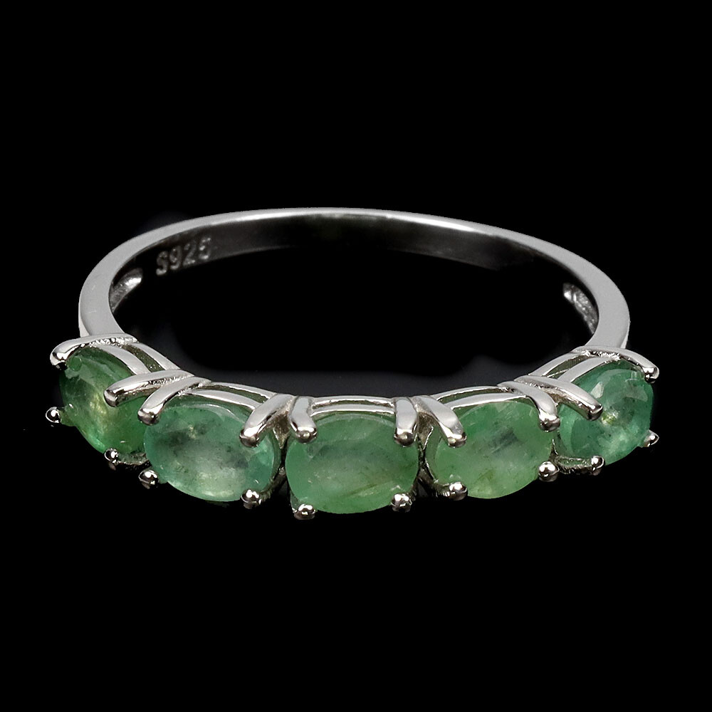 Valentine 925 Silver Ring Oval Emerald Natural Gemstone jewelry Size 9
