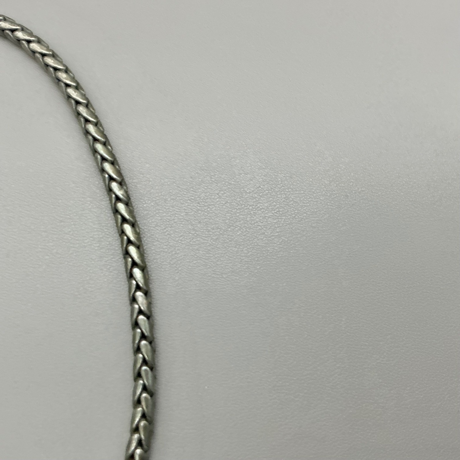 Chico’s Necklace Womens Silver Tone Square Pendant Braided Chain 18-21 Inches