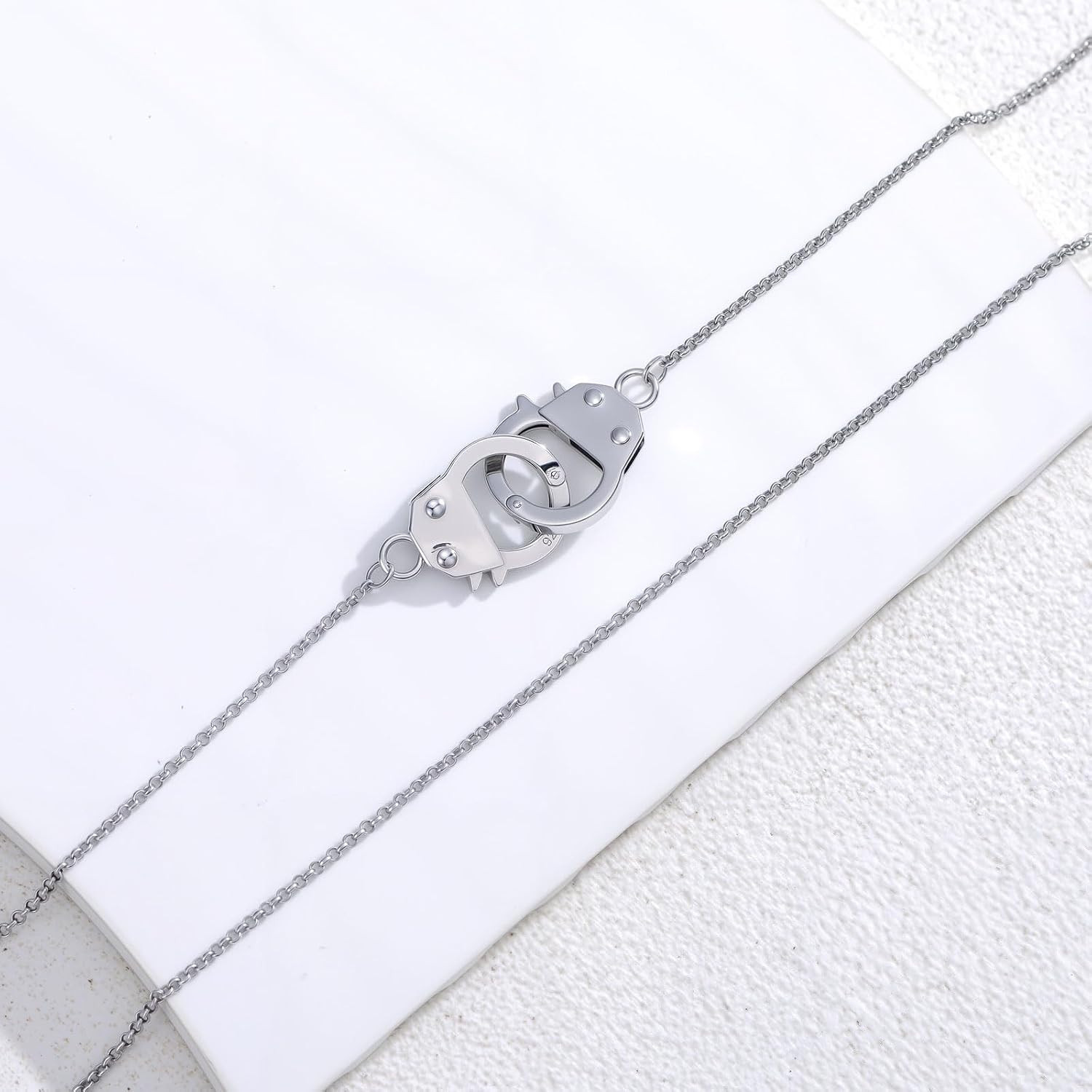 925 Sterling Silver Handcuff Choker Necklace – Hypoallergenic Punk Jewelry