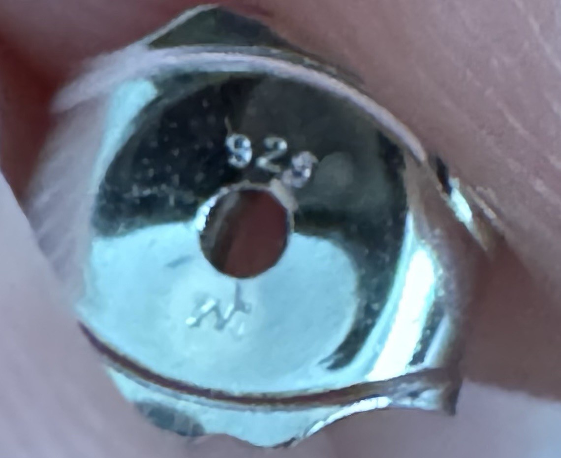 6.5mm created sapphire 4 prong push backs sterling 925 silver new made in NYC