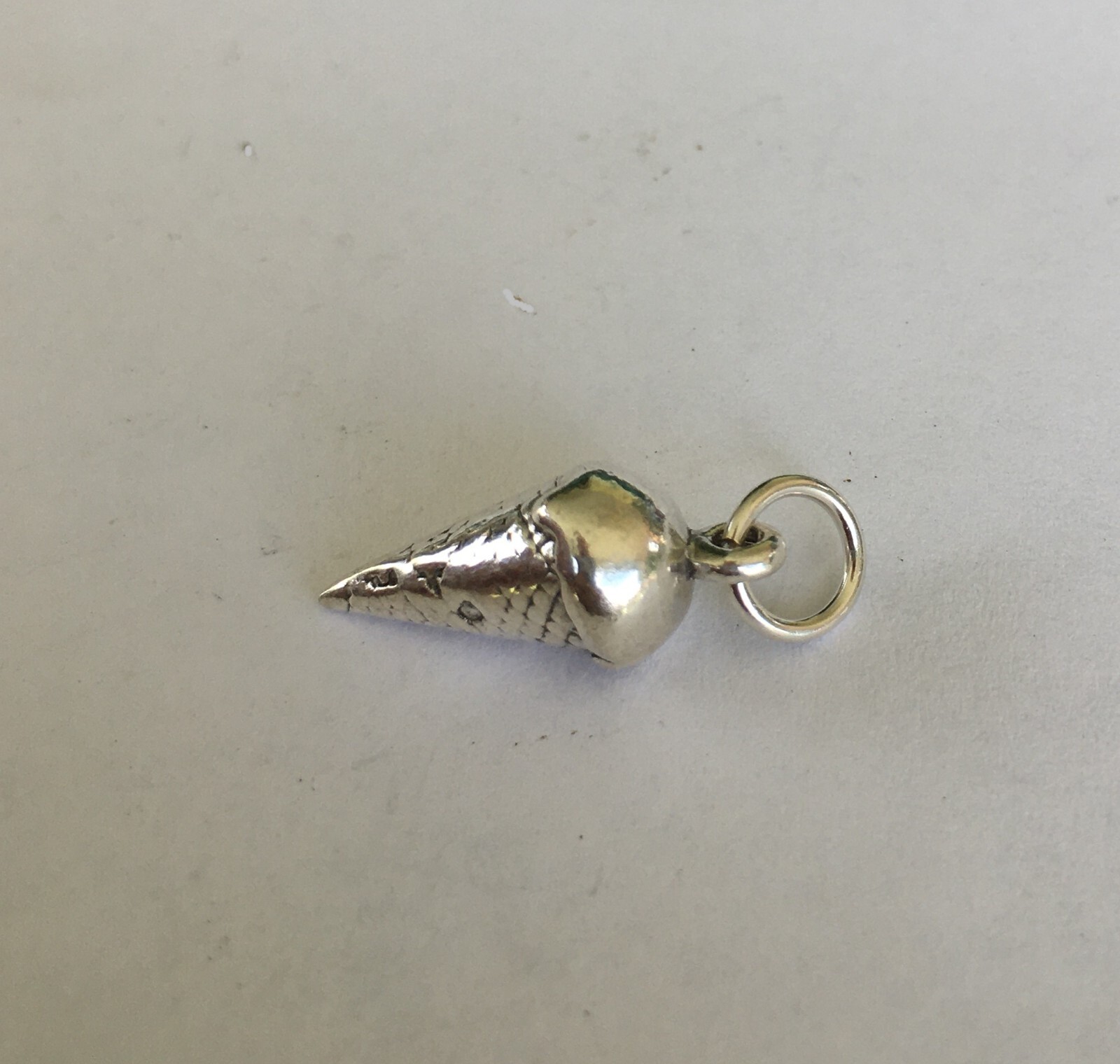 Small sterling silver 18mm ice cream cone charm