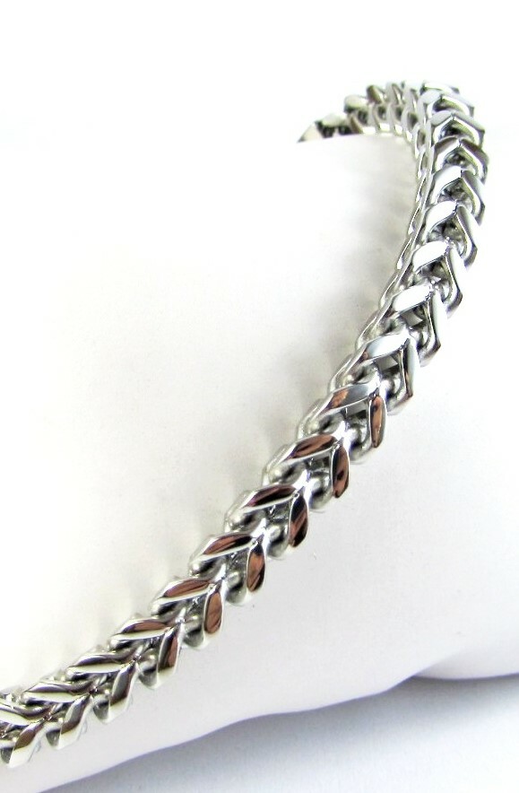 Stainless Steel Necklace 4 mm Silver Franco Fishtail Biker Link Chain 56 cm New