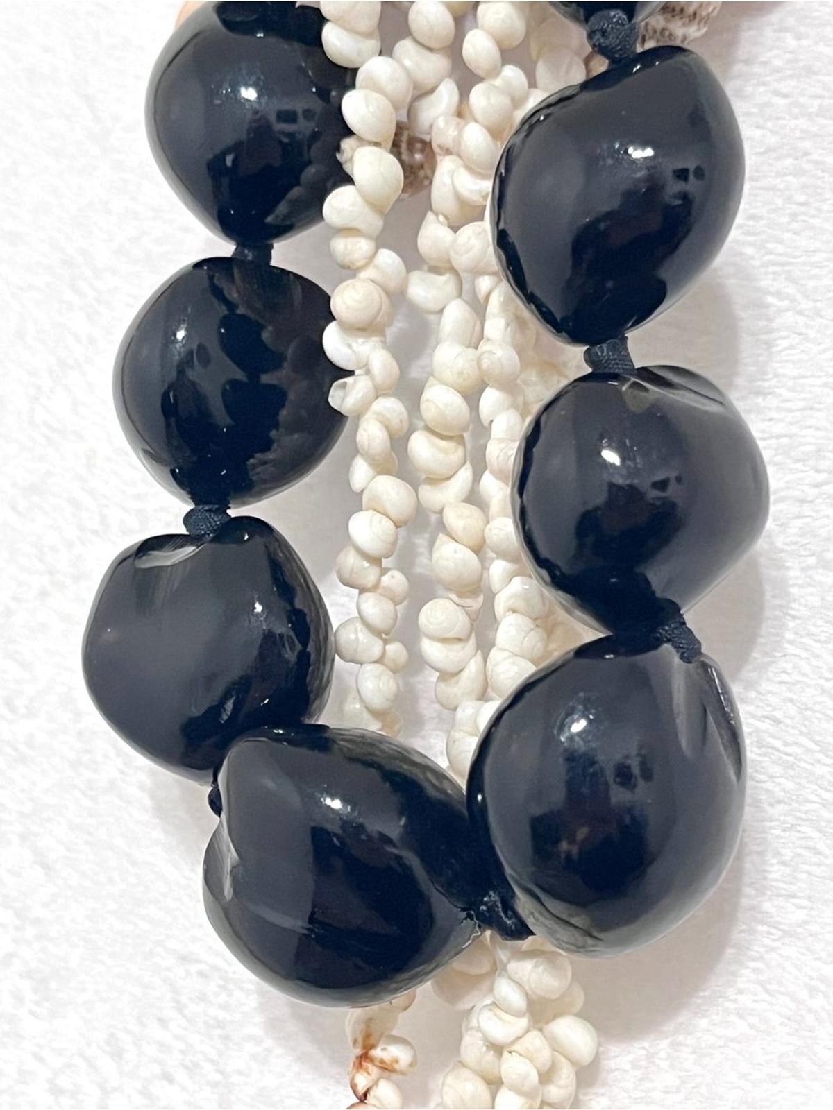 Vintage Hawaiian Kukui Nut & Multi-Strand Shell Lei Necklace 4 Pc. Bundle