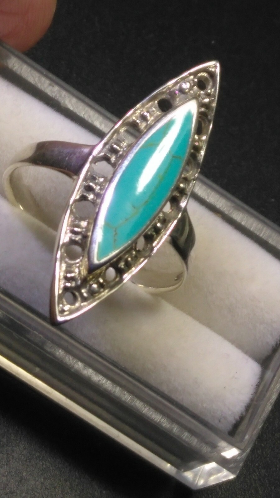 AESTHETIC NATURAL TURQUOISE IN STERLING SILVER.925 RING SIZE 8.75-9.0!