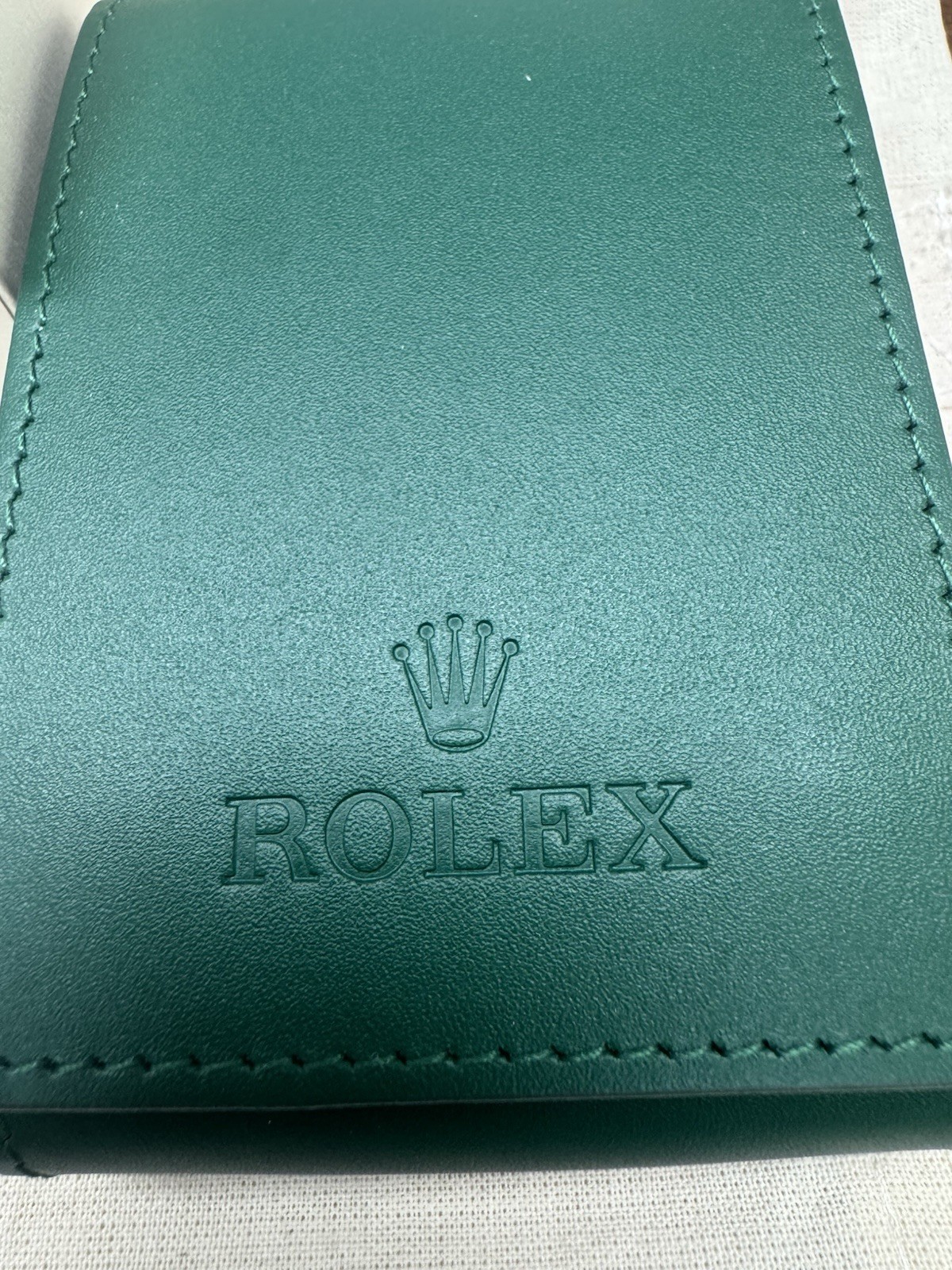 Rolex Service Center Green Leather Watch Travel Pouch Case New Box