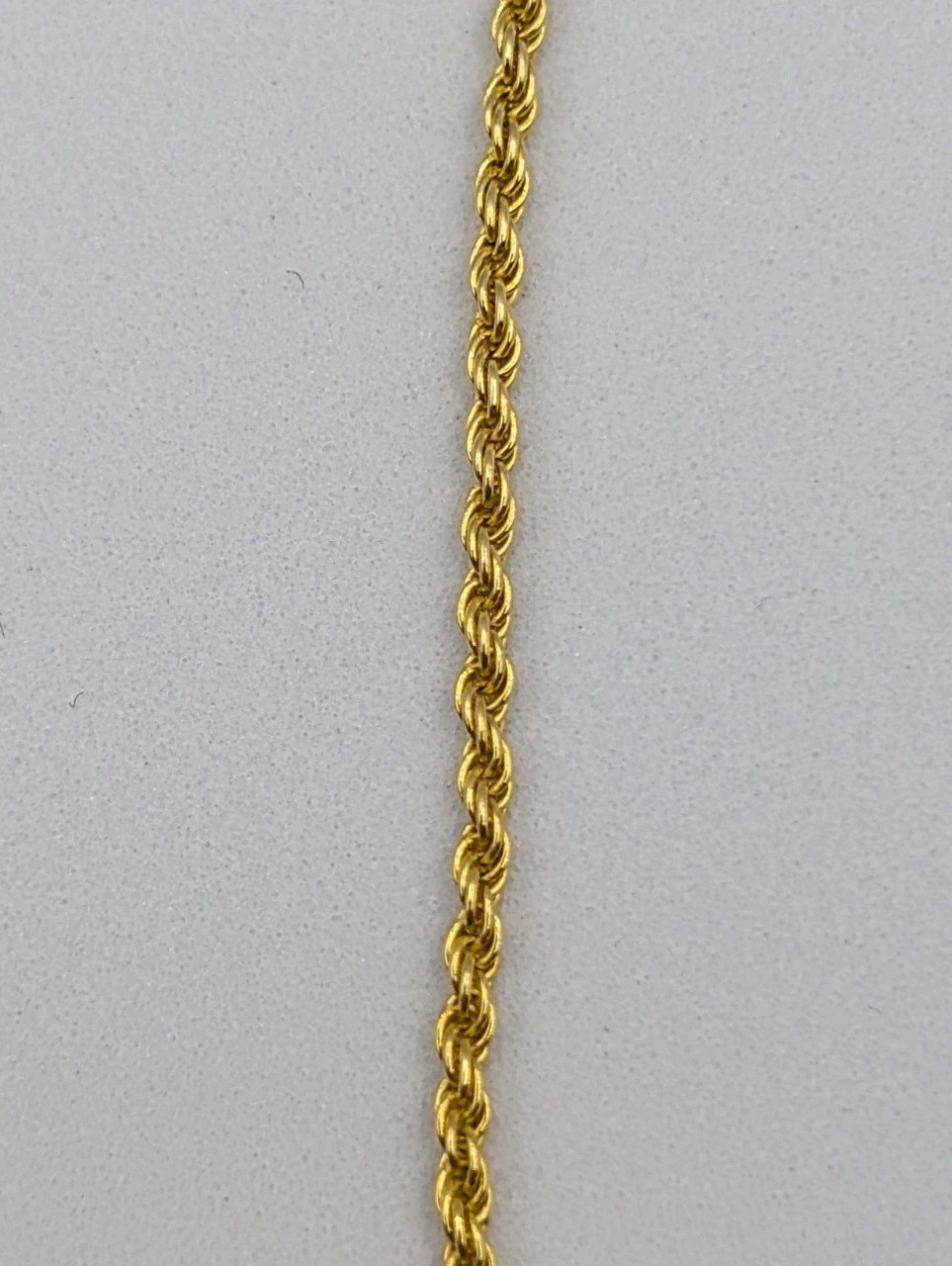 Danecraft Yellow Gold Plated Sterling Silver 1.5mm Rope Chain Necklace 18″ 3.2g