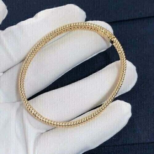 Bangle Bracelet 6Ct Round Lab Created Diamond 14K Yellow Gold Plated Silver 7.5″
