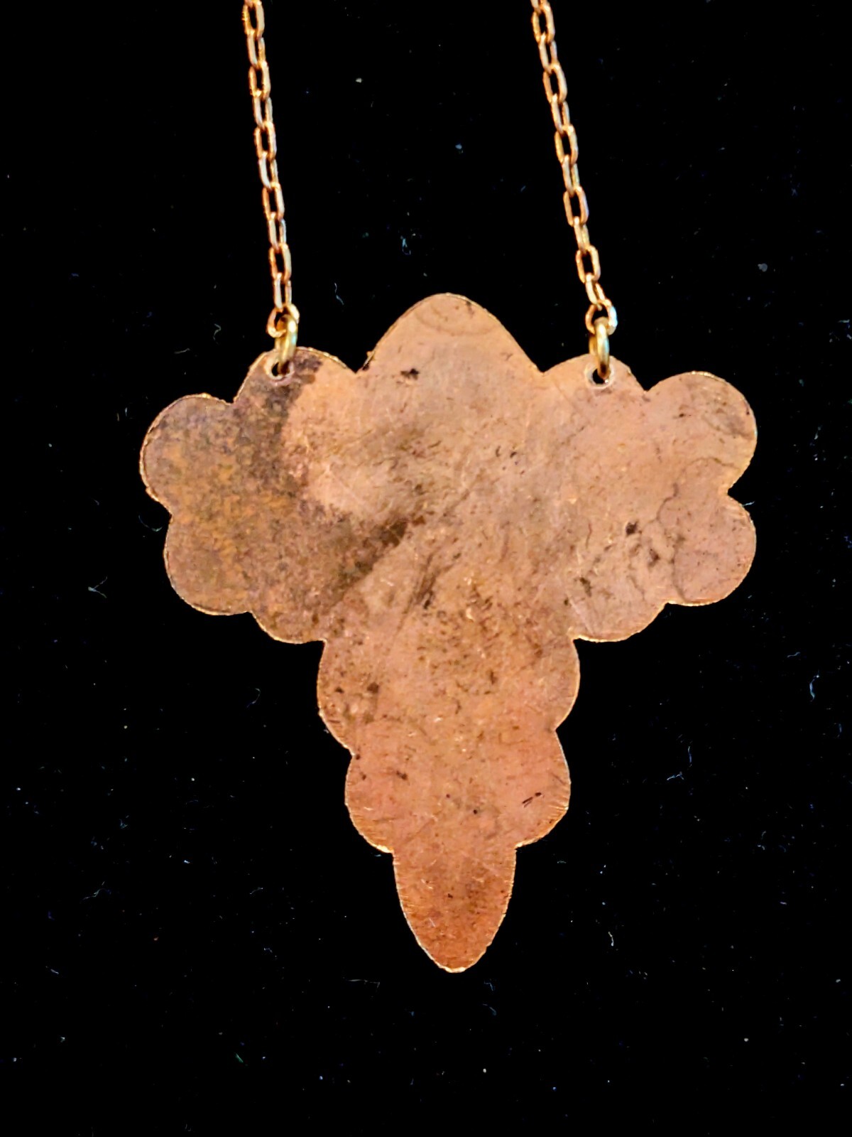 Vintage Classic Art Deco Sparkly Die Struck Brass Pendant Necklace