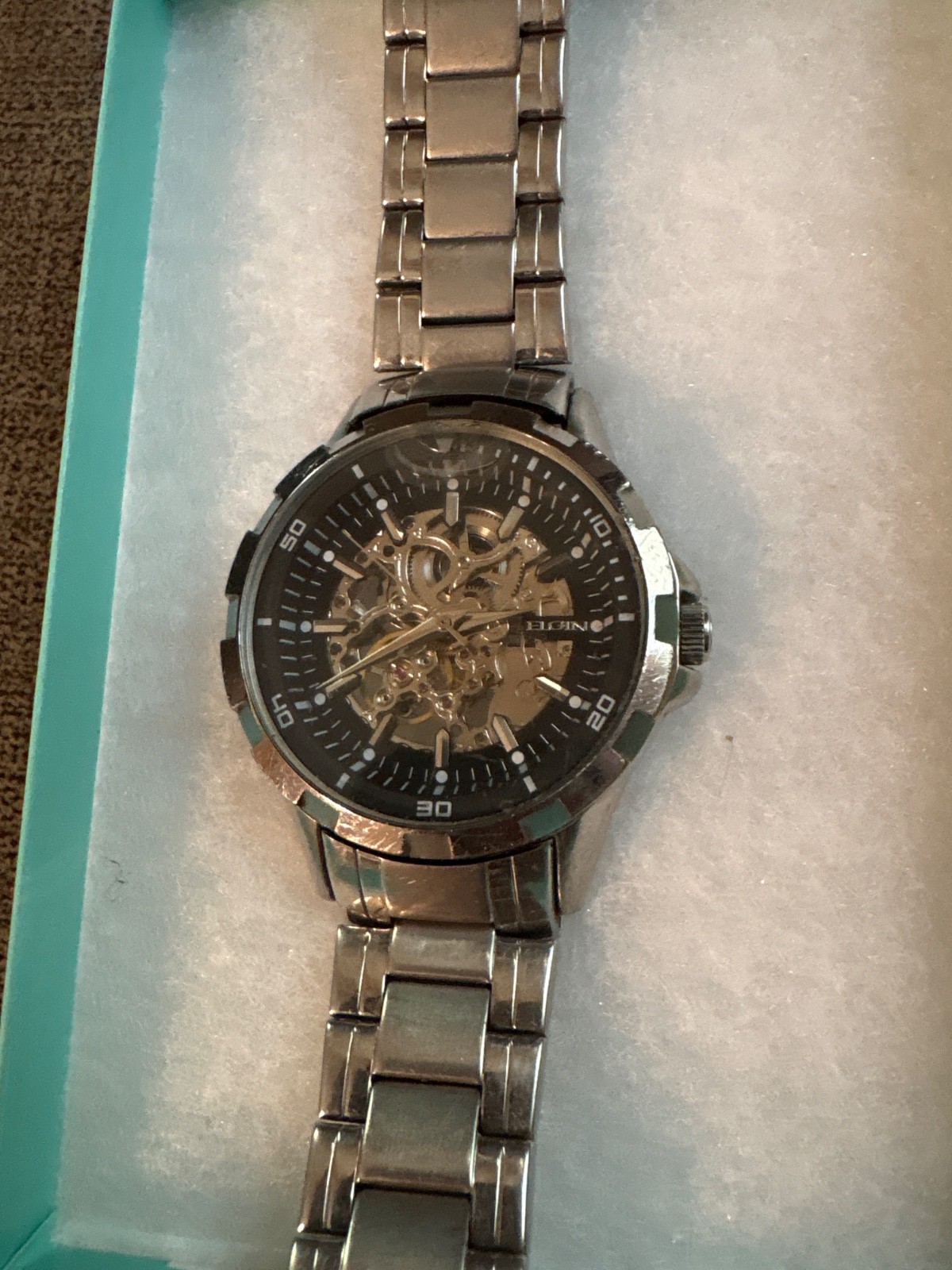 Elgin Skeleton Automatic Watch Men’s FG8030 TY2807 Movement Stainless Steel