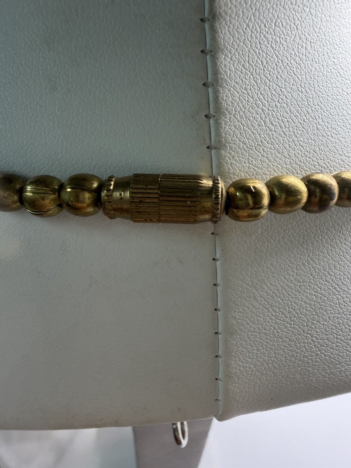 Antique Brass Hammered Hollow Necklace Estate Jewelry Southwestern