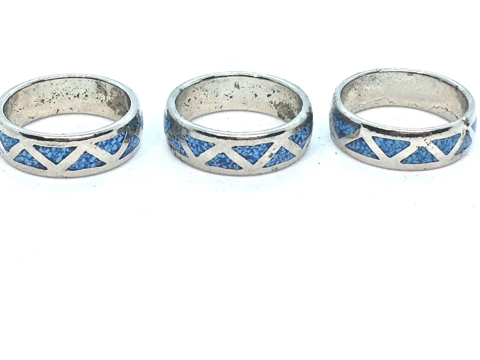 Mexico Native American Style Coral Turquoise Inlay Band Ring Size 6 7 8 8.5