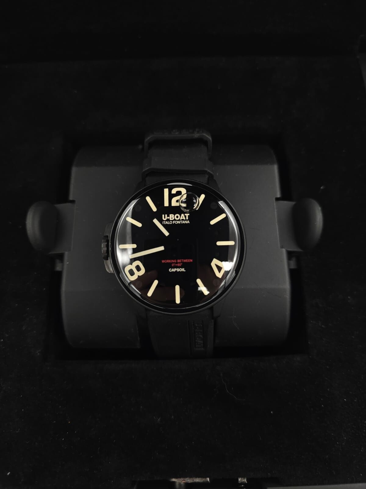 U-Boat Italo Fontana Capsoil 8108/A DLC Quartz Mens Black Analog Watch