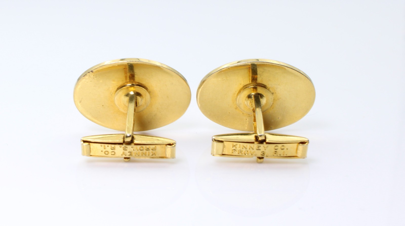 Vintage Kinney Co. Prov. RI Johnnie Walker Red Label Enamel Cufflinks Gold Tone