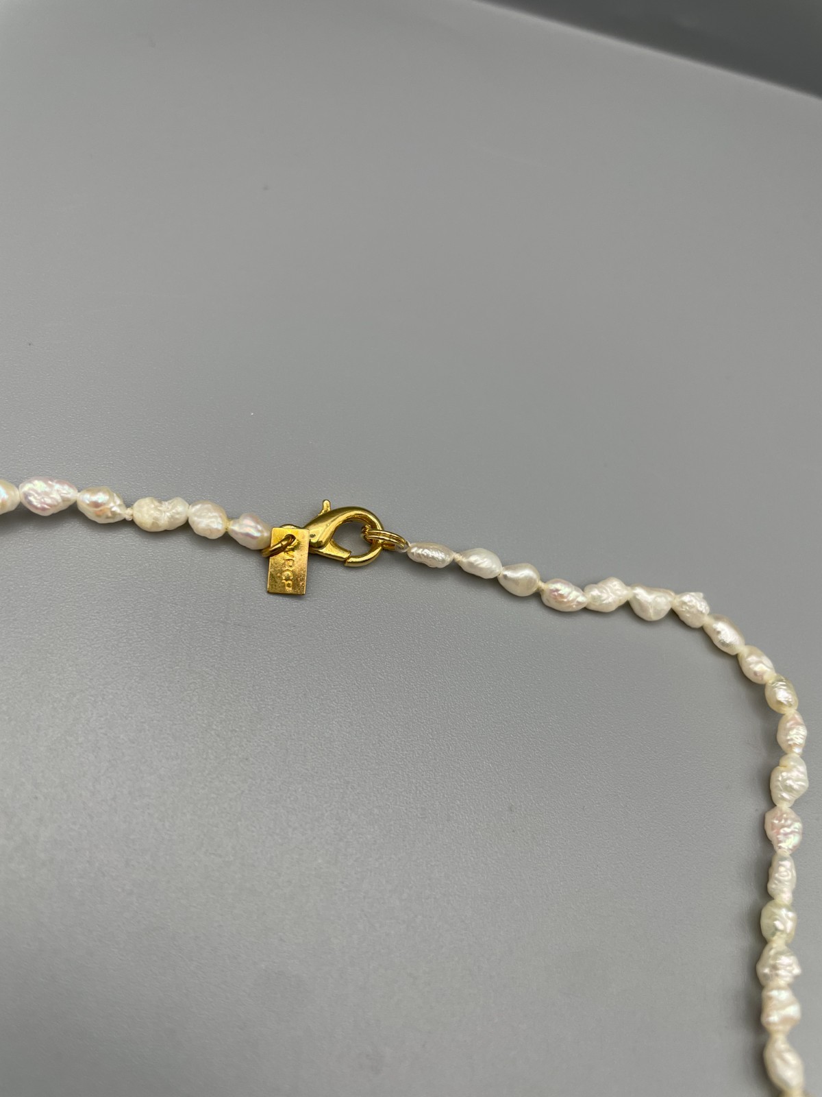 VPCP Paris Designer Pearl Necklace Real Baroque Pearls White Gold Effect Signed