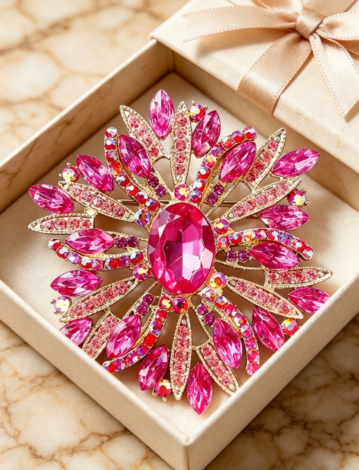 Classic Luxury Flower Shiny Brooch