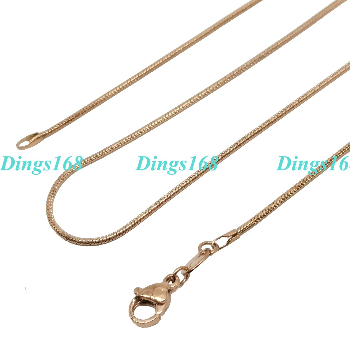 Designer Inspired Real 18K Rose Gold Filled 20″ Thin Snake Chain Necklace Q126R