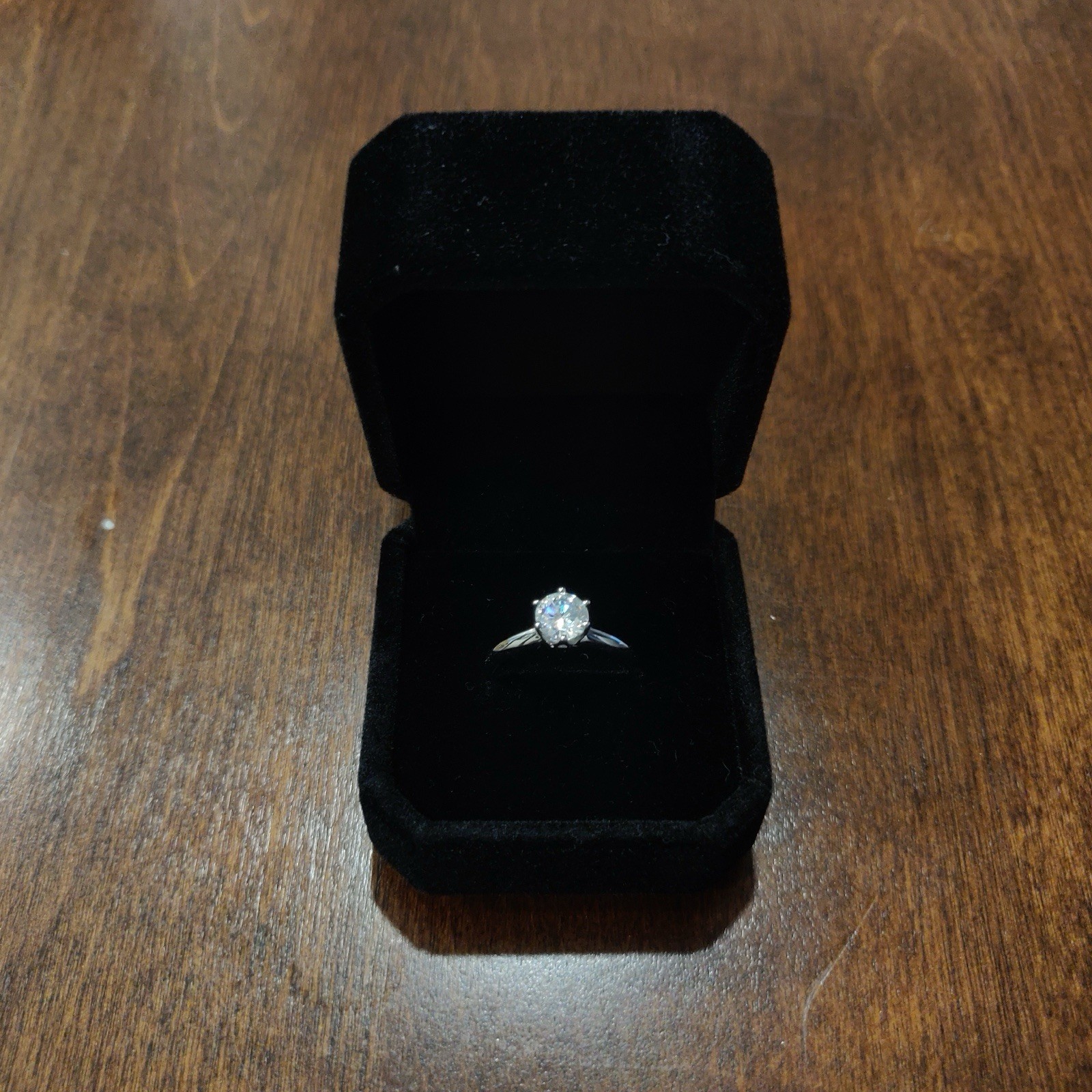 925 Sterling Silver Round Moissanite 1.0ct Engagement Ring GRA Adjustable size