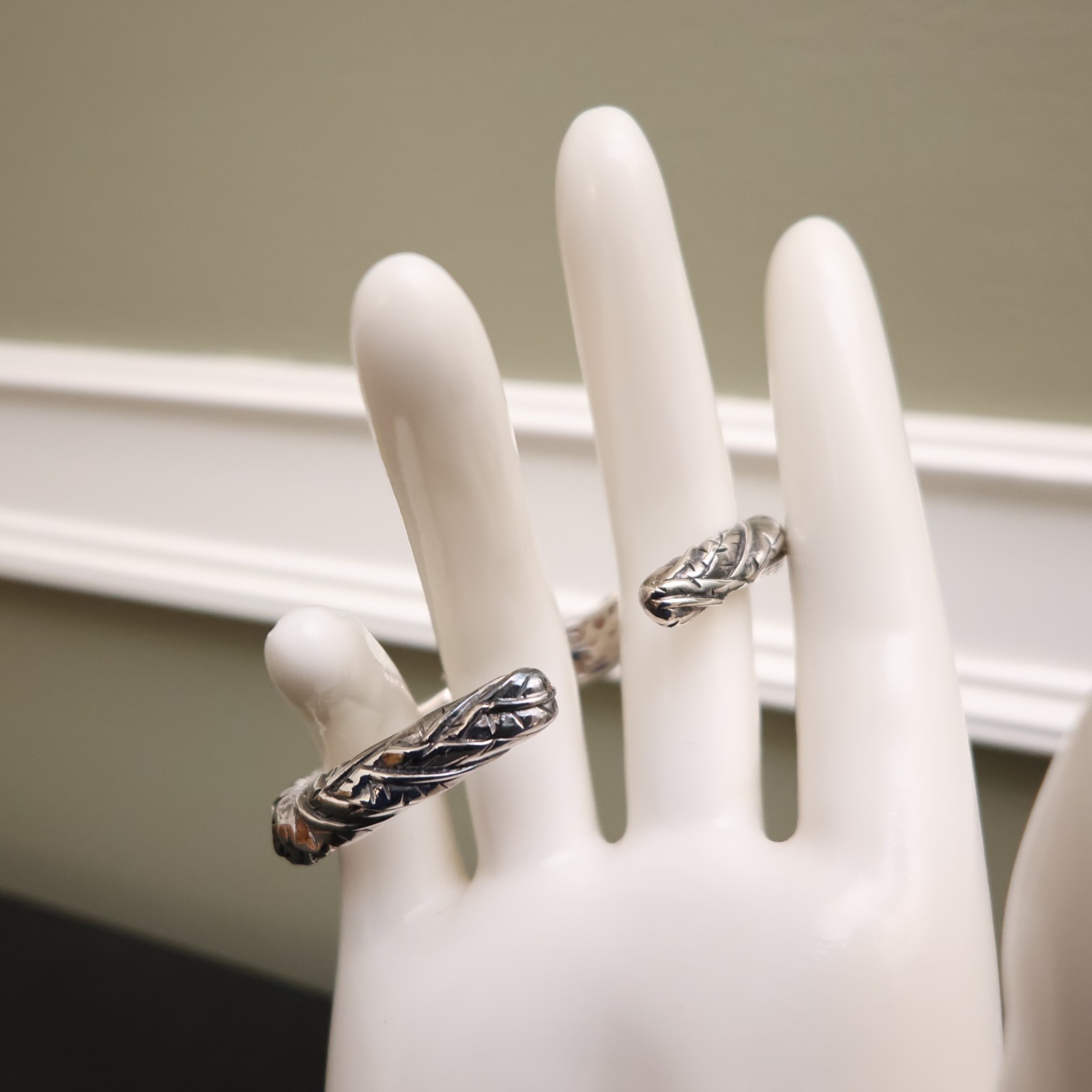 Jai bracelet elephant 925 sterling silver 14K gold hinged cuff garnets Sz 6.75in