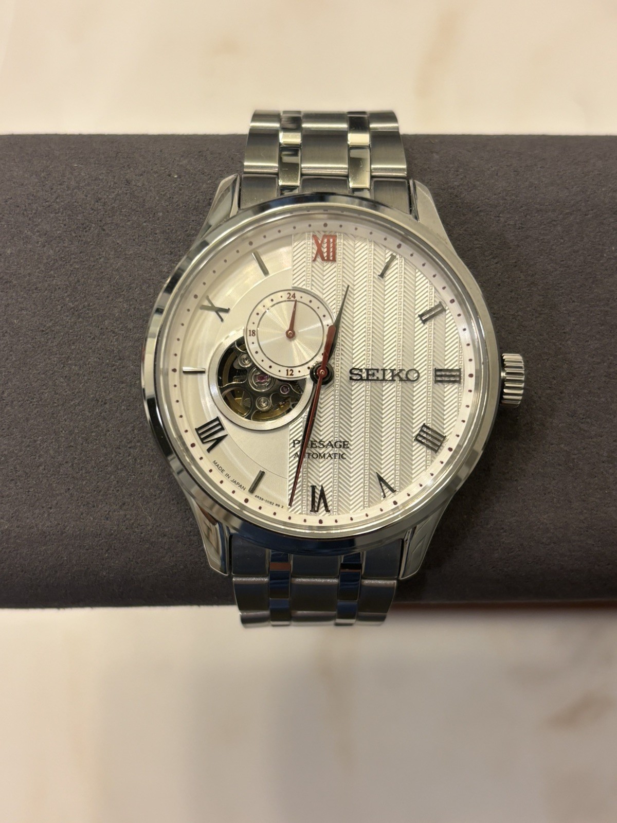 SEIKO Presage SSA443J1 Zen Garden Automatic Open Heart White Dial Watch