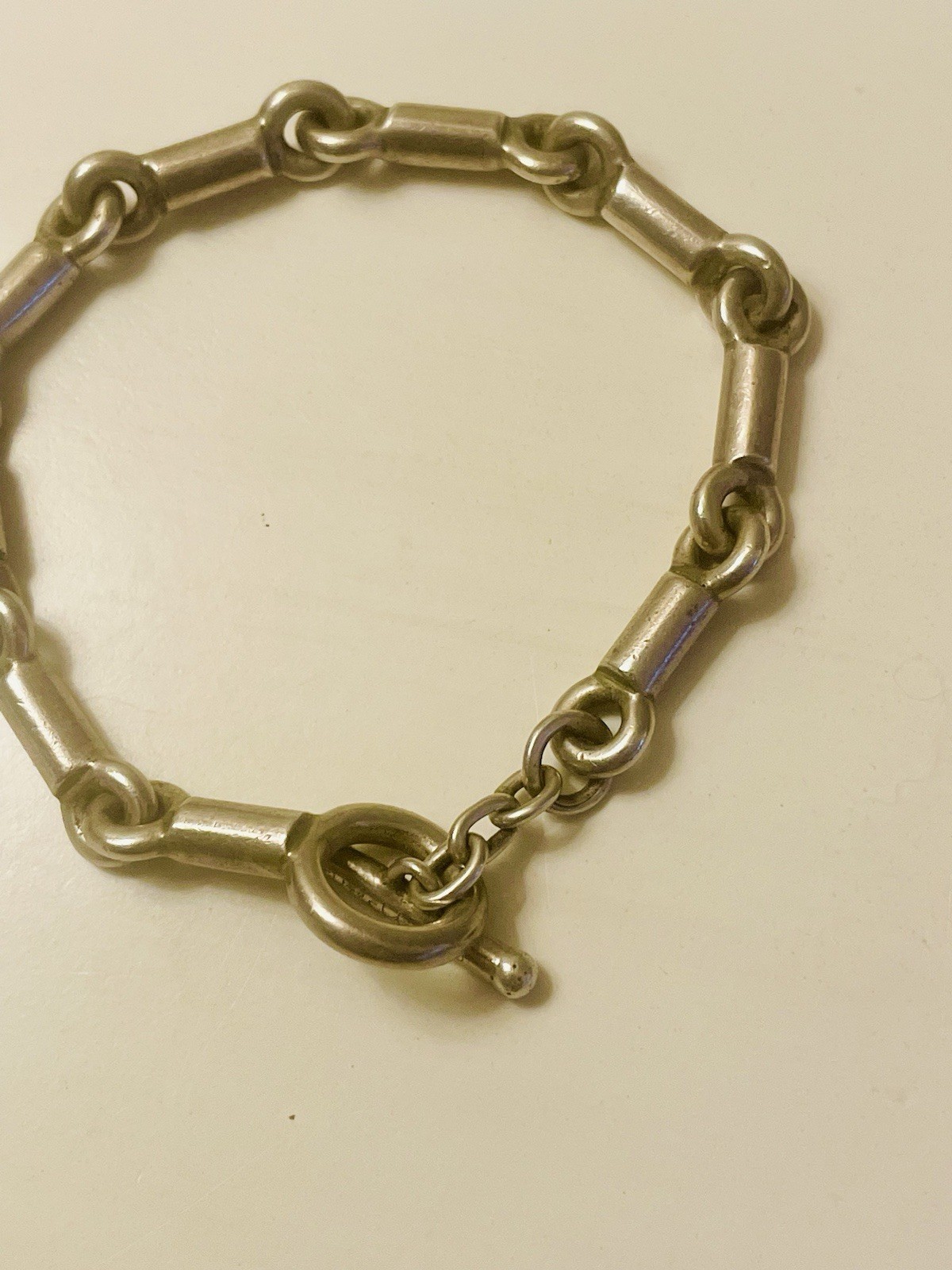 Barney’s New York Silver Toggle Bracelet Handmade Signed 1995 Vaillo?