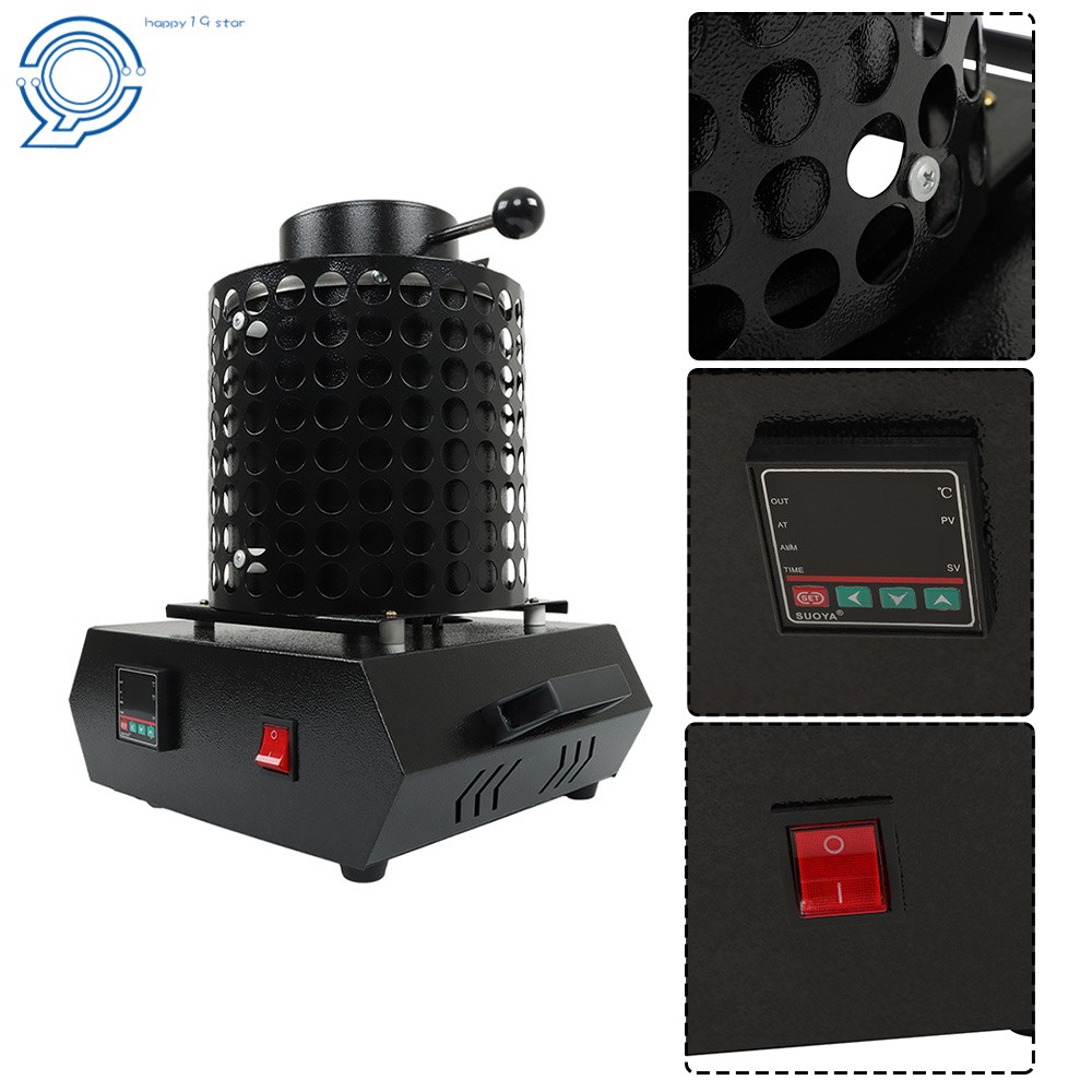 Black 3KG Gold Melting Furnace Digital Electric Melting Furnace 1400W For Mental