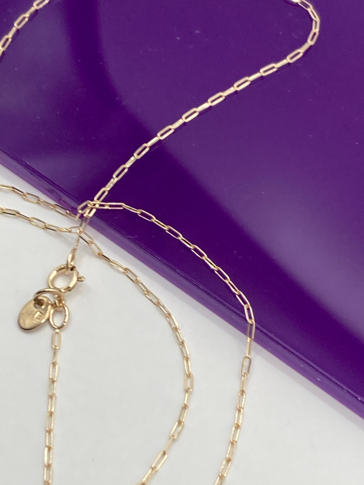solid 10k gold paperclip chain necklace
