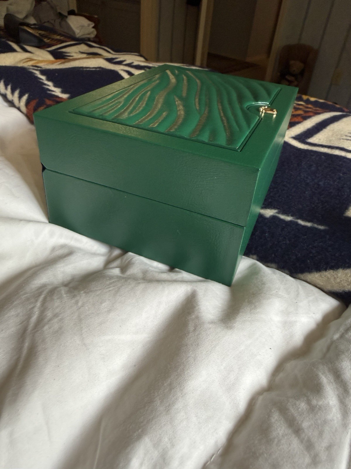 Rolex Green/Beige Leather Fabric Single Watch Presentation Box 39139.04-OYSTER M