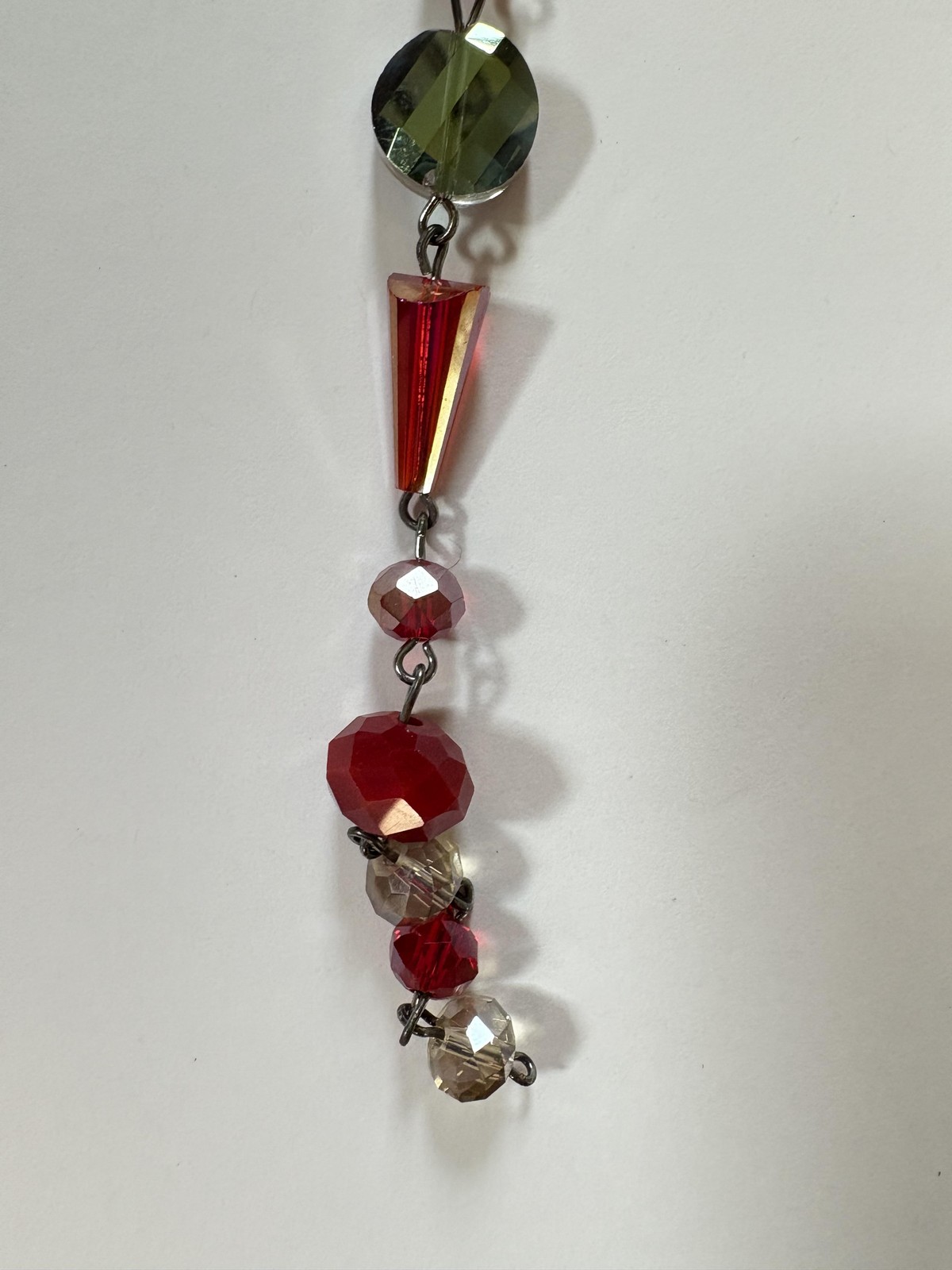 hildie & jo Glass Beads Strand Red Mixed Shapes Faceted Jewelry Making DIY Craft