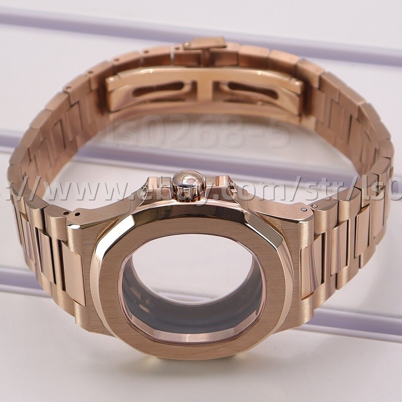 39.5mm Rose Gold Watch Cases 904 Strap Sapphire Glass For NH35 36 Movement