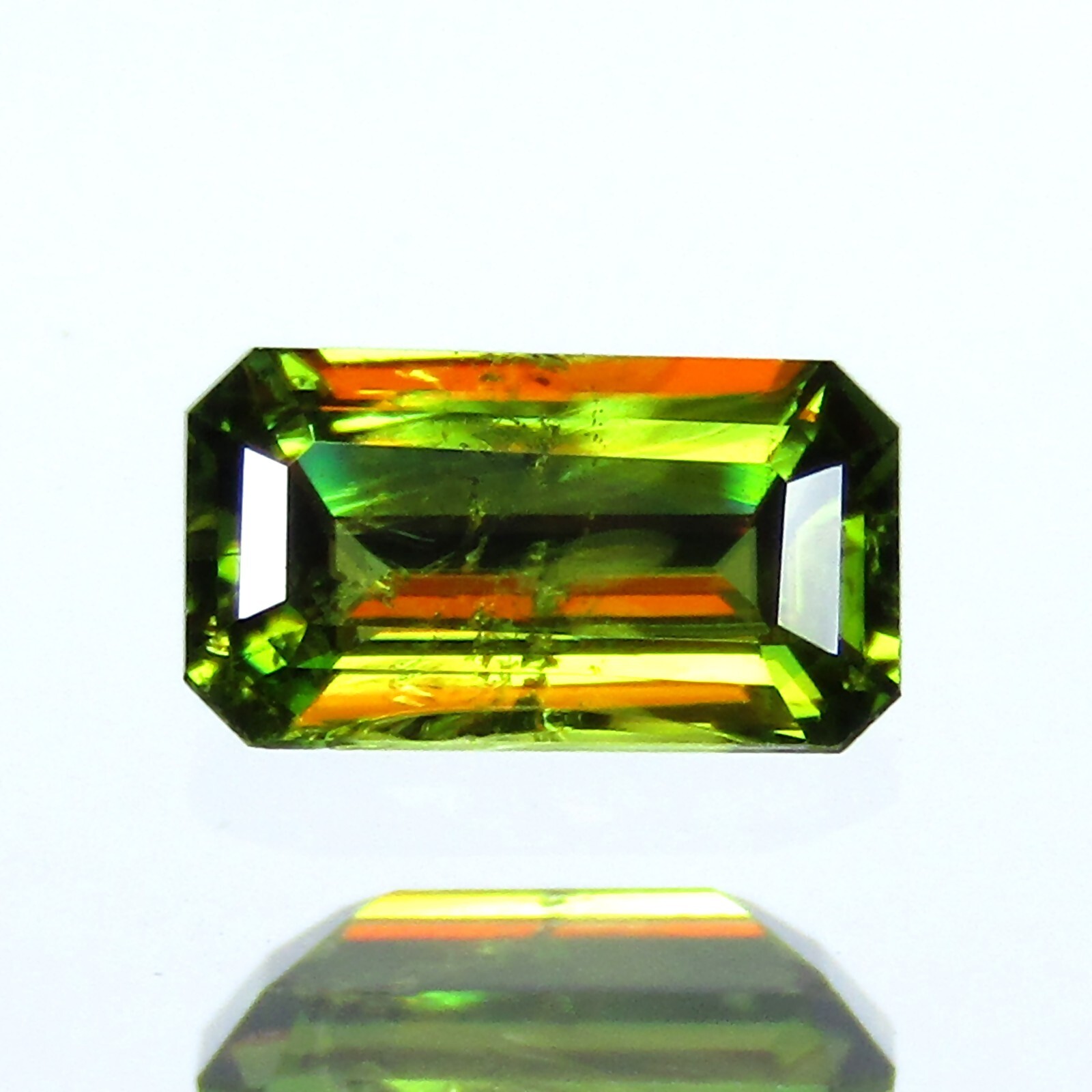065Cts STUNNING EMERALD CUT NATURAL CHROME GREEN SPHENE TITANITE LOOSE GEMSTONE