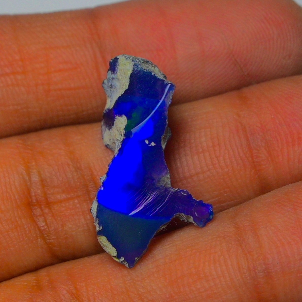 Blue Ethiopian Opal Rough 6.45 cts Smoked Black Opal Raw, Fire Opal