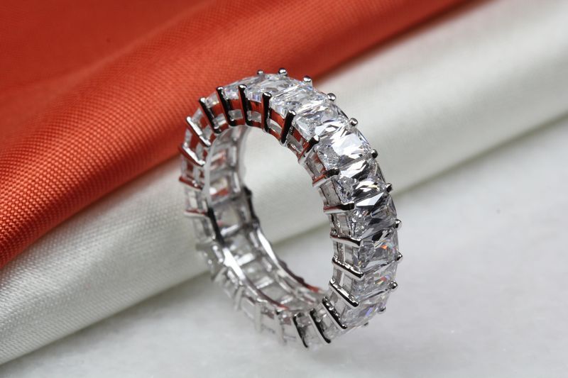 BAGUETTE CUT ETERNITY ENGAGEMENT RING WEDDING RING ANNIVERSARY BAND~23STNS~ET12M