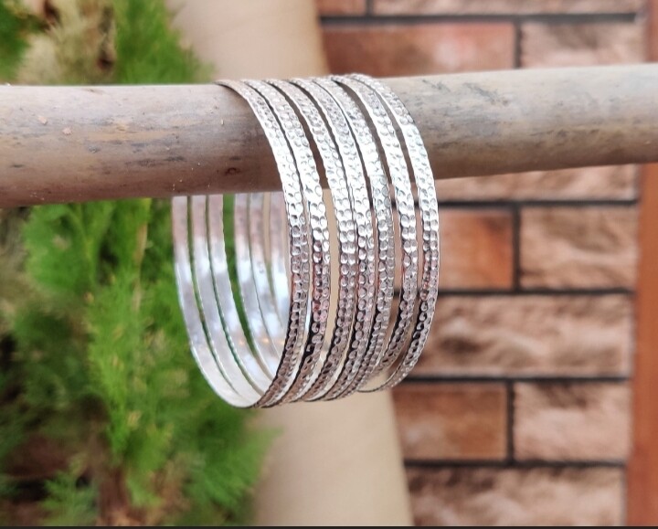 Homering Designer Set Off 7 Beautiful Design Handmade 925Sterling Silver Bangles