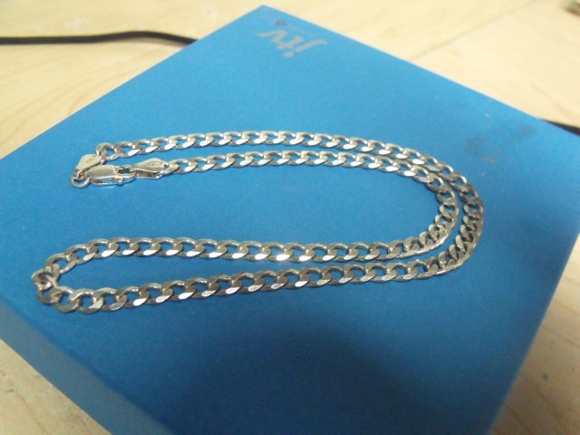 STERLING ITALY 16″ 5 MM LINK CUBAN LINK NECKLACE 13.29 GRAMS