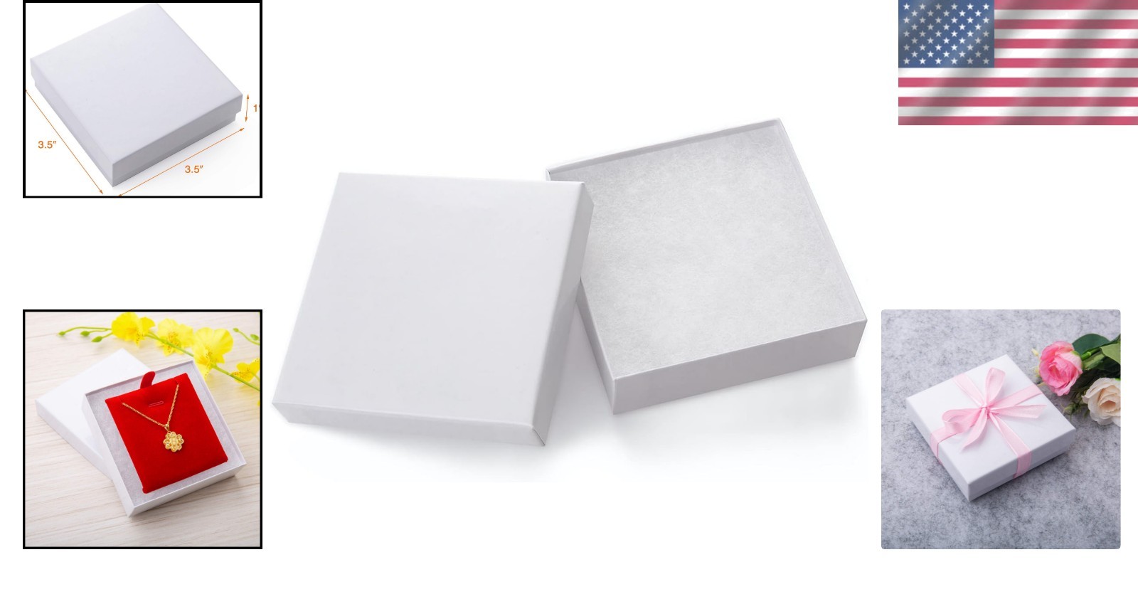 High-Quality 20-Piece Jewelry Gift Box Set – 3.5×3.5×1 Inch for Any Occasion