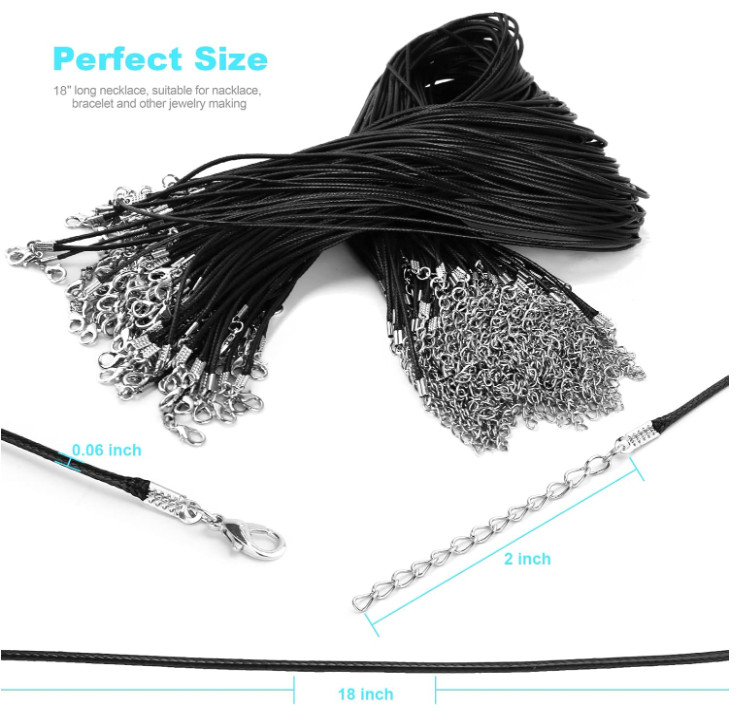100PCS 18” Leather String Charms Necklace Cords Wholesale Rope Bulk Lot Cords